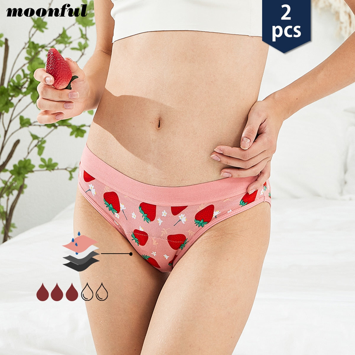 3Pcs Period Panties Seamless for Women Absorbent Menstrual Panties